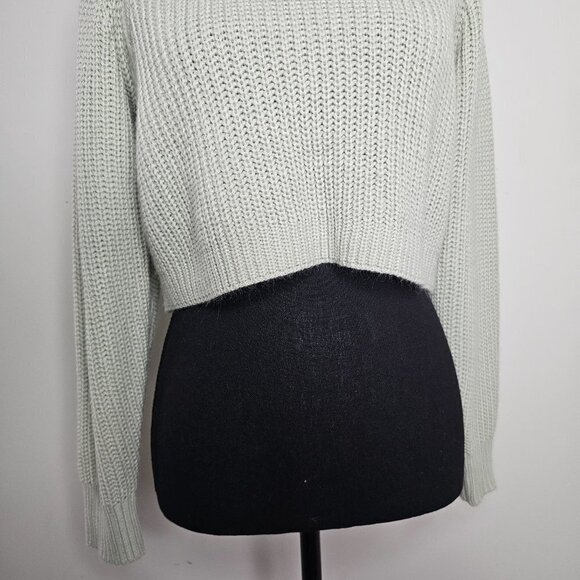 Mint Green Cropped Turtle Neck Sweater, Size Small - Picture 7 of 12